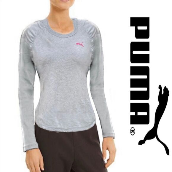 🍍3/$15🍍 Puma Gray Hooded Active Top - Picture 1 of 10
